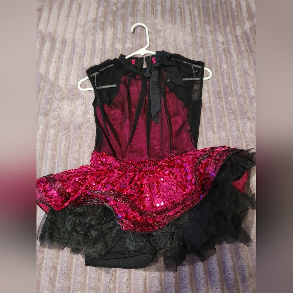 Weissman Black and Fuchsia Sequin Dance Tutu Dress